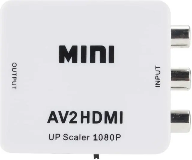 Alt view image 2 of 6 - RCA AV to HDMI Converter Adapter Composite AV2HDMI Converter 1080P HDTV DVD (White)