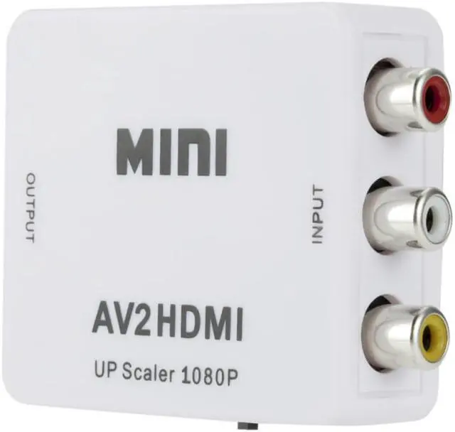 Alt view image 5 of 6 - RCA AV to HDMI Converter Adapter Composite AV2HDMI Converter 1080P HDTV DVD (White)