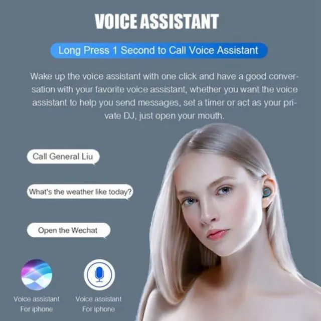 Alt view image 4 of 7 - Balight Mini Earbuds 8D HiFi CVC8.0 Noise Cancelling Bluetooth 5.0 Earphones TWS Sport Waterproof Headphones Deep Bass Sound Cordless Bank Dual Headsets With Power Bank Chaging Case 1200mAh/3500mAh