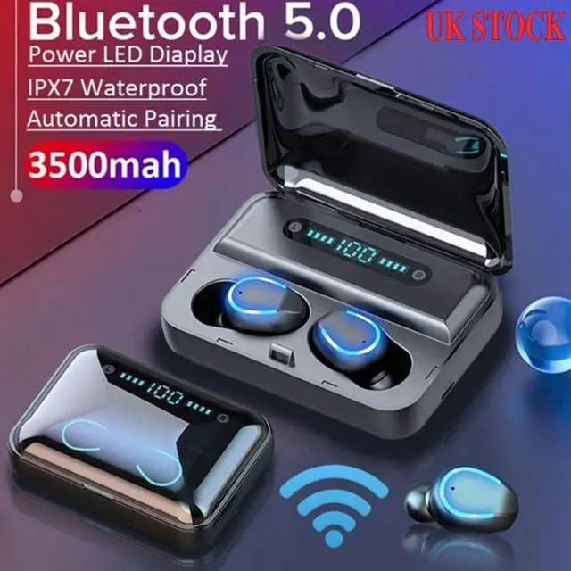 Alt view image 2 of 7 - Balight Mini Earbuds 8D HiFi CVC8.0 Noise Cancelling Bluetooth 5.0 Earphones TWS Sport Waterproof Headphones Deep Bass Sound Cordless Bank Dual Headsets With Power Bank Chaging Case 1200mAh/3500mAh