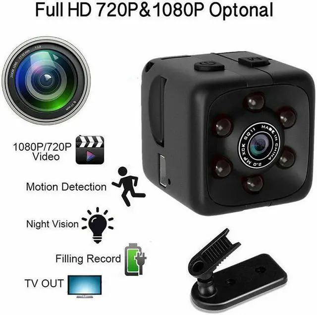 Alt view image 3 of 7 - Mini Spy Camera 720P Hidden Camera - Portable Small HD Nanny Cam with Night Vision and Motion Detection - Indoor Covert Security Camera for Home and Office - Hidden Spy Cam - Built-in Battery
