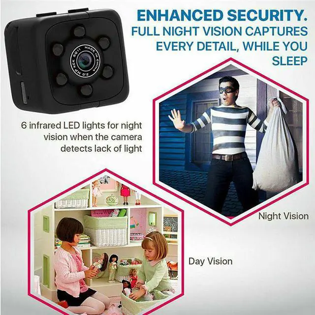 Alt view image 7 of 7 - Mini Spy Camera 720P Hidden Camera - Portable Small HD Nanny Cam with Night Vision and Motion Detection - Indoor Covert Security Camera for Home and Office - Hidden Spy Cam - Built-in Battery
