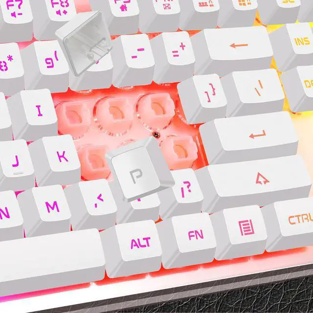 Alt view image 4 of 7 - Gaming Keyboard and Mouse Combo, MageGee K1 LED Rainbow Backlit Keyboard with 104 Key Computer PC Gaming Keyboard for PC/Laptop(White)