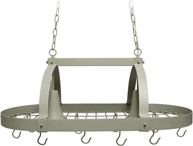 Main image of Elegant Designs Slate Gray 2 Light Kitchen Pot Rack with Downlights