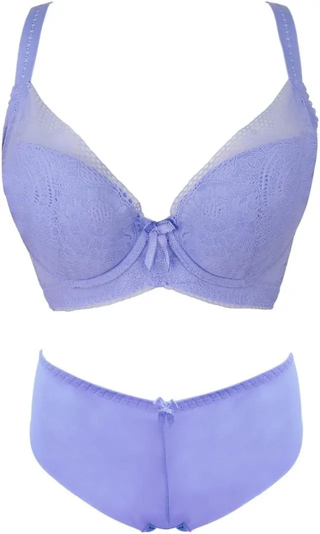 Main image of Sunna Character Underwire Bra Set/Push Up Bra Set/Shaper Bra Set/Lace Bra Set/T Shirt Bra Set/for Back and Side Support-1194-PUR-32D_SET_5089U-PUR-L