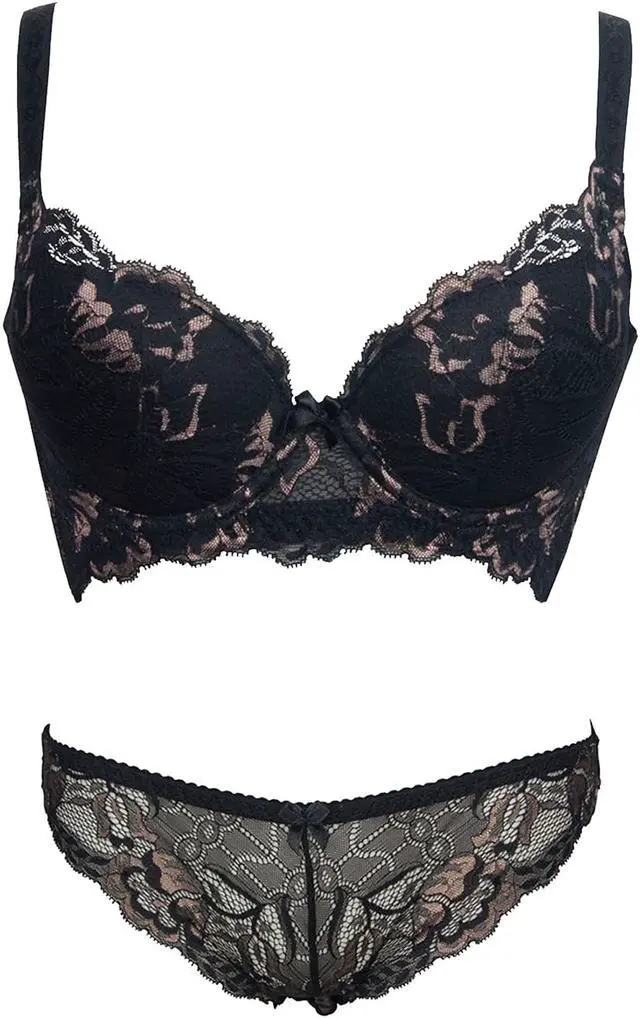 Main image of Sunna Character Underwire Bra Set/Push Up Bra Set/Shaper Bra Set/Lace Bra Set/T Shirt Bra Set/for Back and Side Support-5072-BLK-32D_SET_5072U-BLK-T-L