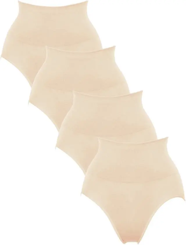 Main image of High Waist Slim Wear Panties with Bamboo Charcoal Fabric - 2 pairs-2597-BE_4PAIRS