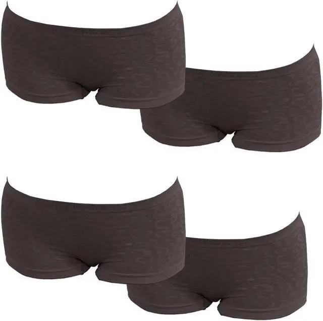 Main image of Sunna Character Low-Waist knickers With Bamboo Charcoal Fabric-Leopard Patterned - 4 pairs-3103-BLK_4Pair