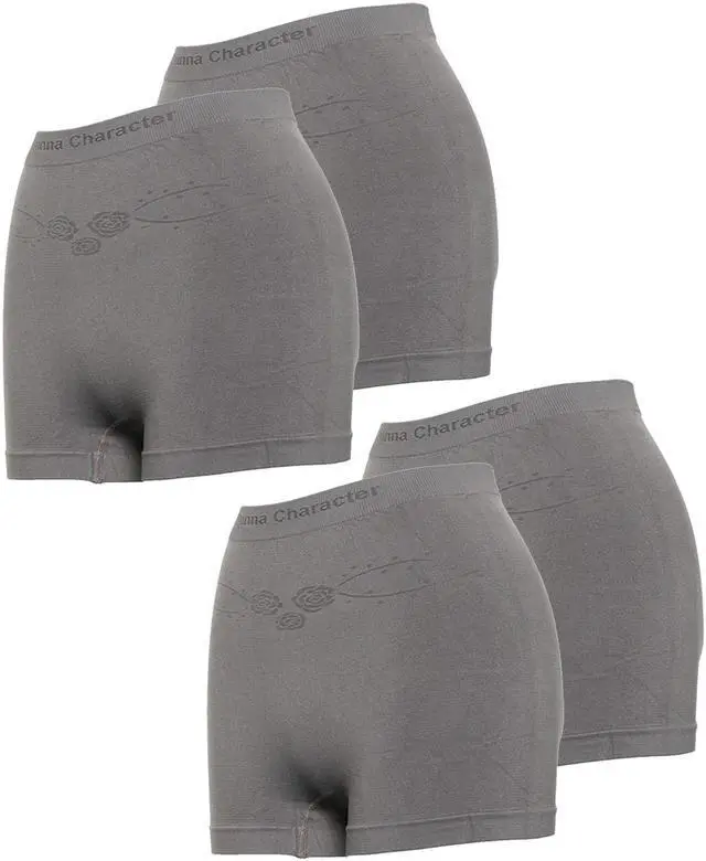 Main image of Sunna Character Mid-Waist Knickers with Bamboo Charcoal  - 4 pairs-1103-GY_4PAIRS