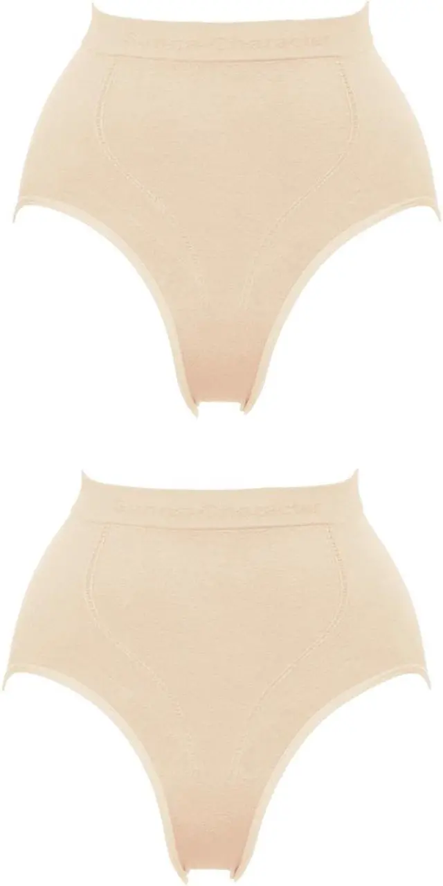 Main image of Sunna Character Firm Control High-Waist Panties with Bamboo Charcoal Fabric-1363-BE_2PAIRS