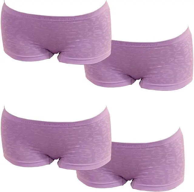 Main image of Sunna Character Low-Waist knickers With Bamboo Charcoal Fabric-Leopard Patterned - 4 pairs-3103-LAV-L4_Pair