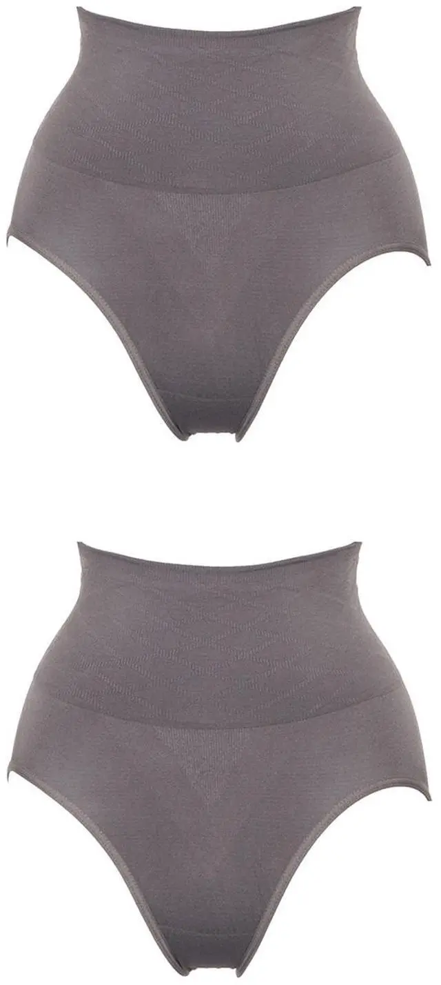 Main image of Sunna Character High Waist Slim Wear Panties with Bamboo Charcoal Fabric - 2 pairs-2597-GY-F-1_2PAIRS