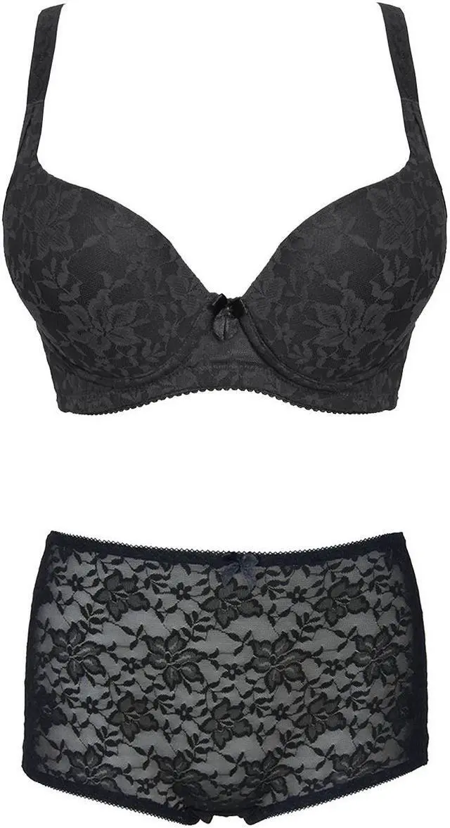 Main image of Sunna Character Underwire Bra Set/Push Up Bra Set/Shaper Bra Set/Lace Bra Set/T Shirt Bra Set/for Back and Side Support-5062-BLK-34C_SET_5062U-BLK-M