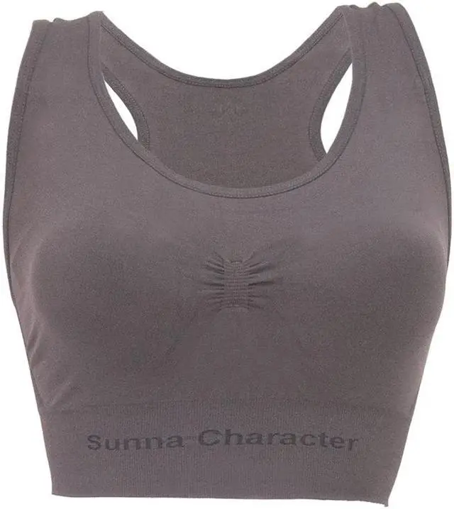 Main image of Sunna Character Fast Drying Sports Bra with Bamboo Charcoal - Cross Back-3292-GY-XL
