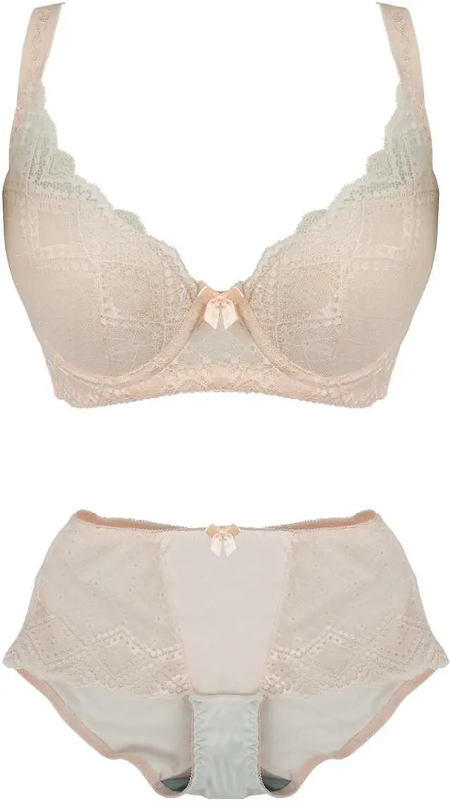 Main image of Sunna Character Underwire Bra Set/Push Up Bra Set/Shaper Bra Set/Lace Bra Set/T Shirt Bra Set/for Back and Side Support-8018-BE-32D_SET_8018U-BE-L