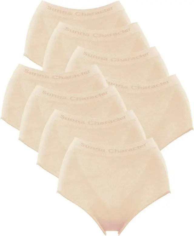 Main image of Sunna Character High-Waist Underwear with Bamboo Charcoal Fabric - 8 pairs-1065-BE_8PAIRS