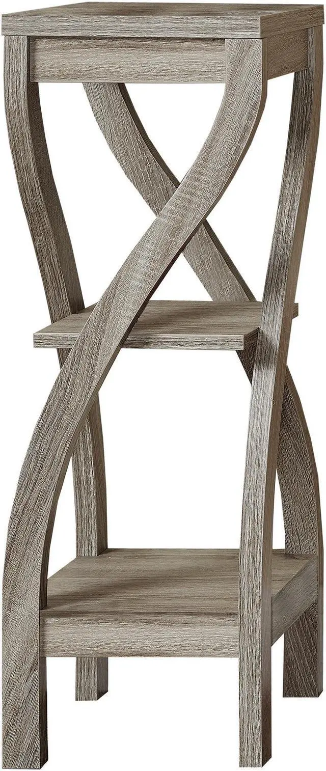 Alt view image 8 of 13 - Monarch Specialties Dark Taupe Reclaimed-Look Plant Stand I 2480