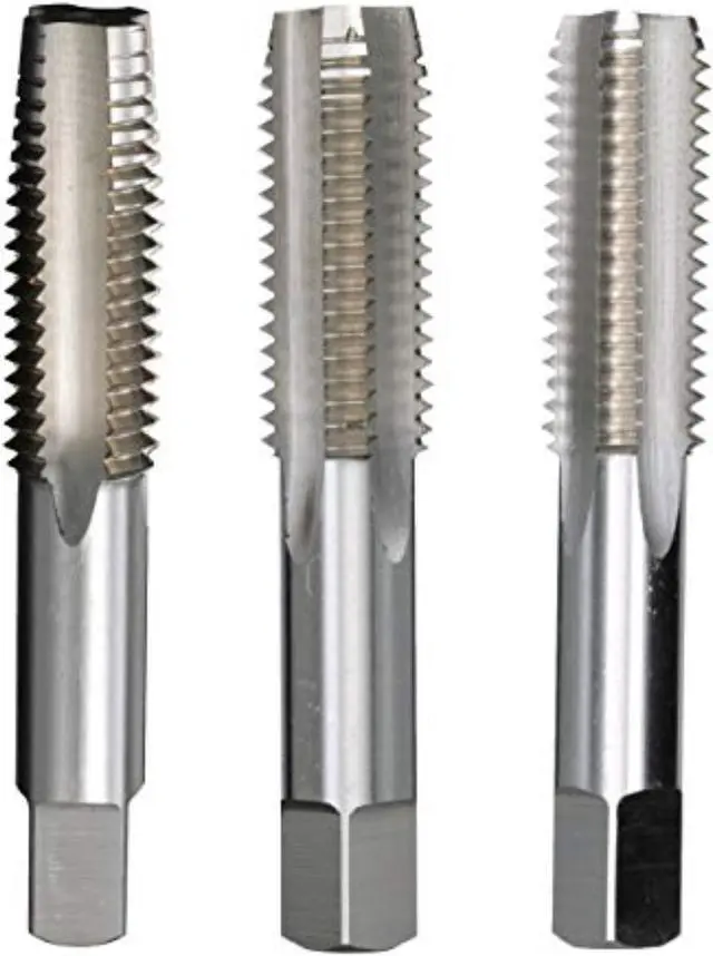 Alt view image 8 of 12 - Drill America T/A Series High-Speed Steel Hand Threading Tap Set, Uncoated (Bright) Finish, Round with Square End Shank, 7/16"-20 Size (Pack of 1)