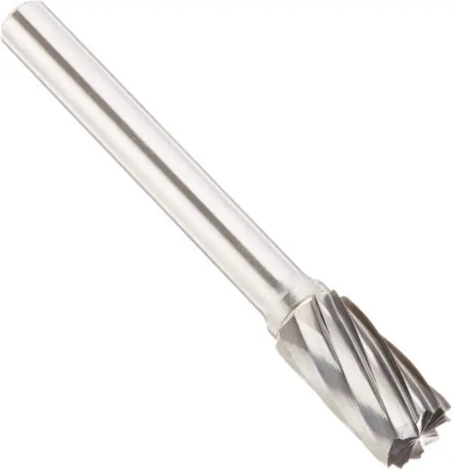 Alt view image 8 of 9 - Drill America DUL Series Solid Carbide Bur, Double Cut, SB3NF Cylindrical - Flat End, 1/4" Shank, 3/8" Head Diameter, 3/4" Cutting Length (Pack of 1)