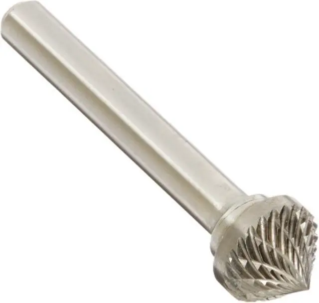 Alt view image 8 of 9 - Drill America DUL Series Solid Carbide Bur, Double Cut, SK5 90 Degrees Angle, 1/4" Shank, 1/2" Head Diameter, 1/4" Cutting Length (Pack of 1)