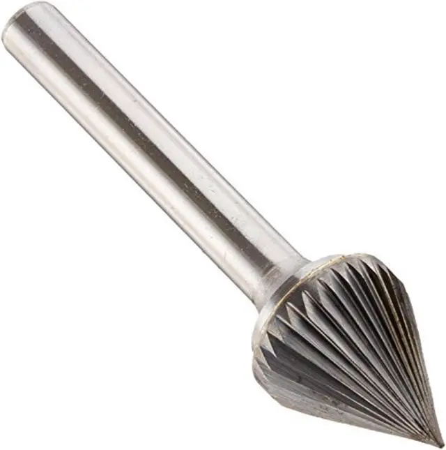 Alt view image 8 of 9 - Drill America DUL Series Solid Carbide Bur, Double Cut, SJ1 60 Degrees Angle, 1/4" Shank, 1/4" Head Diameter, 3/16" Cutting Length (Pack of 1)