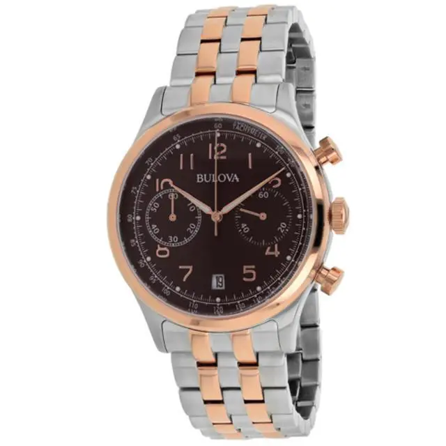 Alt view image 15 of 15 - citizen 98B248 Mens Silver & Rose Gold Finish Chronograph Watch
