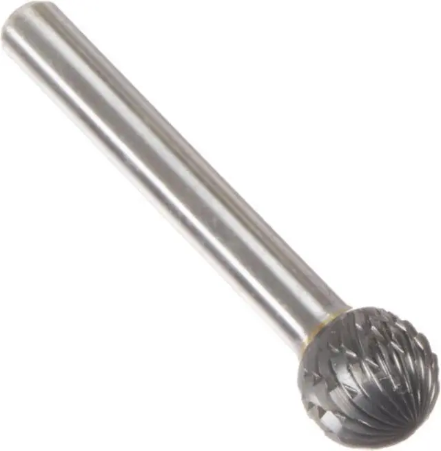 Alt view image 8 of 9 - Drill America DUL Series Solid Carbide Bur, Double Cut, SD5 Ball End, 1/4" Shank, 1/2" Head Diameter, 7/16" Cutting Length (Pack of 1)