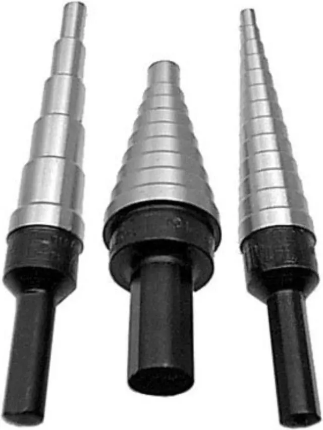 Main image of Drill America 3 Piece Unibit HSS Step Drill Bit Set (Sizes #1 to #3), VACSET