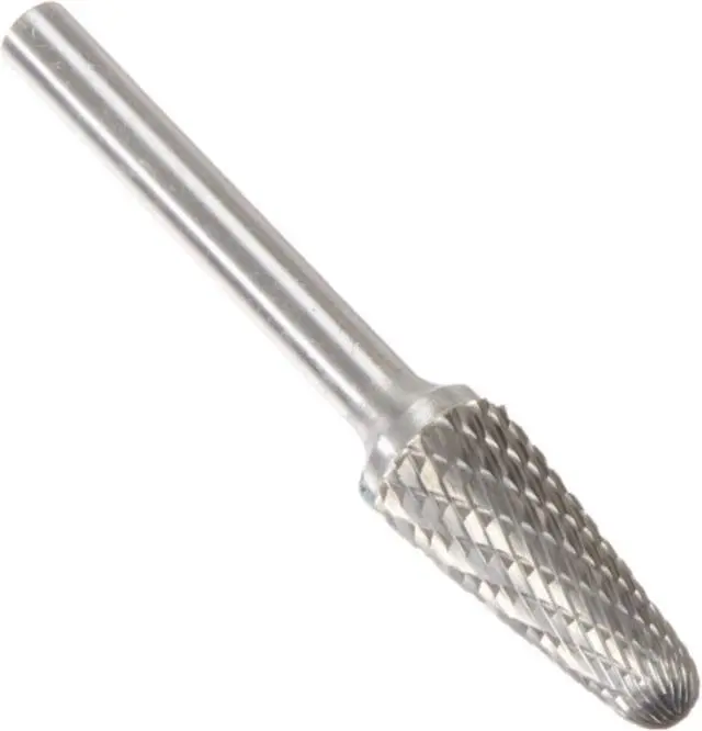 Alt view image 8 of 9 - Drill America DUL Series Solid Carbide Bur, Double Cut, SL4 Cone, 1/4" Shank, 1/2" Head Diameter, 1-1/8" Cutting Length (Pack of 1)