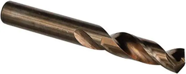 Alt view image 10 of 13 - Drill America D/ASTCO Series Cobalt Steel Screw Machine Length Drill Bit, Gold Oxide Finish, Round Shank, Spiral Flute, 135 Degrees Split Point, 57/64" Size (Pack of 1)