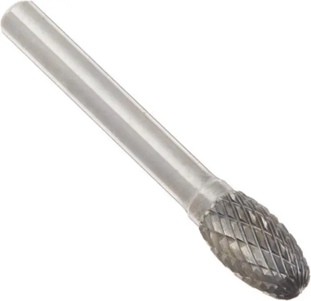 Alt view image 2 of 9 - Drill America DUL Series Solid Carbide Bur, Double Cut, SE3 Oval, 1/4" Shank, 3/8" Head Diameter, 5/8" Cutting Length (Pack of 1)
