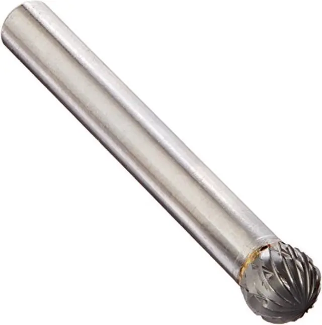 Alt view image 8 of 10 - Drill America DUL Series Solid Carbide Bur, Double Cut, SD2 Ball End, 1/4" Shank, 5/16" Head Diameter, 1/4" Cutting Length (Pack of 1)