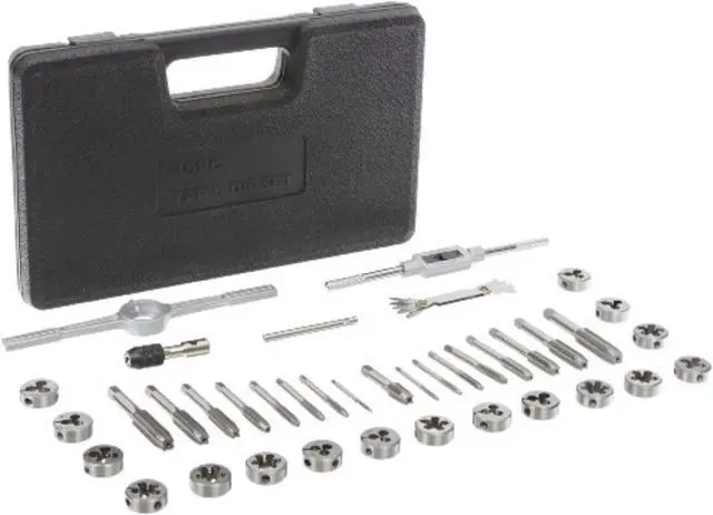 Alt view image 7 of 8 - Drill America DWT40PC-ROUND #4-1/2" Carbon Steel Tap and Die Set with Round Die