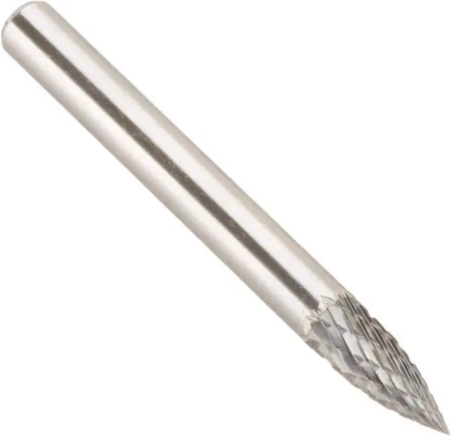 Alt view image 8 of 10 - Drill America DUL Series Solid Carbide Bur, Double Cut, SG1 Tree - Pointed End, 1/4" Shank, 1/4" Head Diameter, 5/8" Cutting Length (Pack of 1)