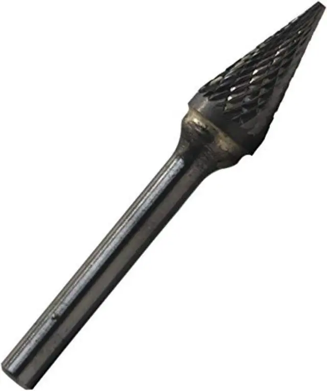 Alt view image 8 of 10 - Drill America DUL Series Solid Carbide Bur, Double Cut, SM5 Cone - Pointed End, 1/4" Shank, 1/2" Head Diameter, 7/8" Cutting Length (Pack of 1)