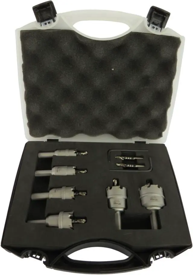 Alt view image 7 of 10 - Drill America DMS04-8206 6 Piece Carbide Tipped Hole Cutter Set, 3/16" Depth of Cut Carbide Tipped, Uncoated (Bright), Coating Right Hand Cut Cutting Angle