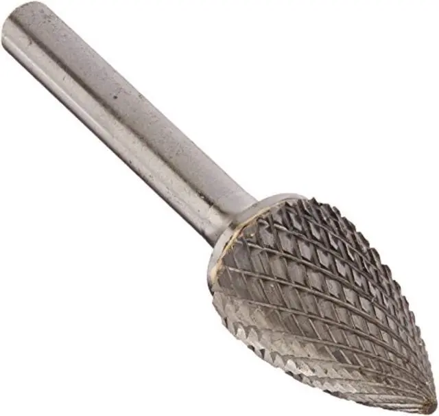 Alt view image 2 of 16 - Drill America DUL Series Solid Carbide Bur, Double Cut, SG6 Tree - Pointed End, 1/4" Shank, 5/8" Head Diameter, 1" Cutting Length (Pack of 1)