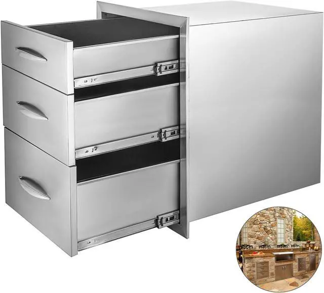 Main image of VEVOR 20.25"x14" Outdoor Kitchen Drawer Bbq Storage With Handle Triple Drawers