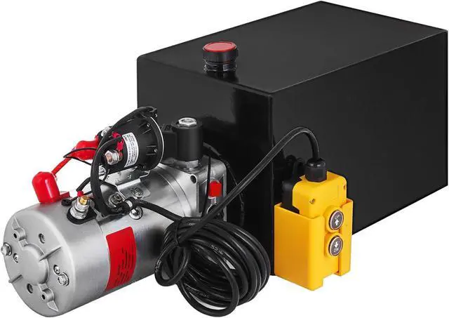 Main image of VEVOR 12 Volt Hydraulic Pump For Dump Trailer 15 Quart Steel Single Acting Lifting
