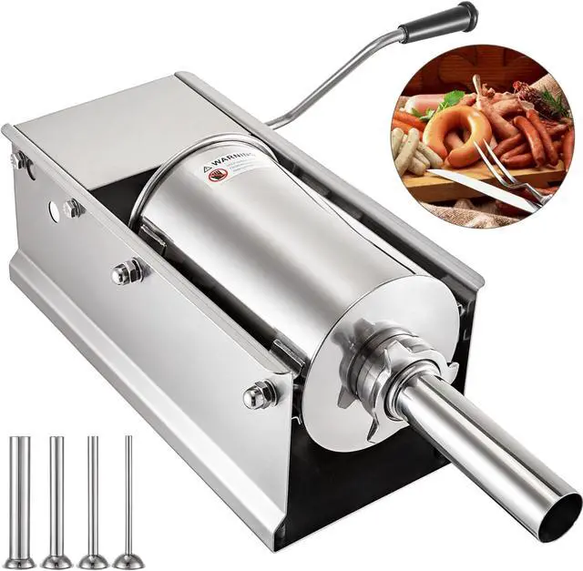 Alt view image 2 of 13 - Horizontal Sausage Stuffer Manual Sausage Stuffing Machine 5l Stainless Steel