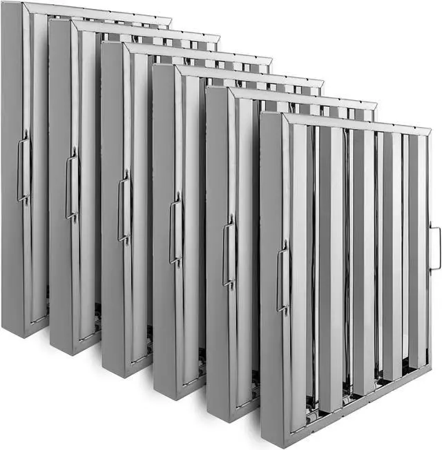Alt view image 2 of 6 - Commercial Hood Grease Exhaust Filter Baffle 20" X 20" Stainless Steel 6 Pack