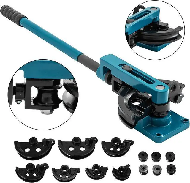 Main image of VEVOR Pipe Bender, Manual Bench Bending Machine 3/8"-1" Tube Bender Set 7 Dies