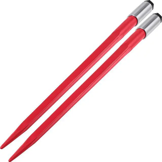 Main image of VEVOR 2PCS 39" 3000 lbs Hay Spears Nut Sleeve Bale Spike Fork Tine pair Skidsteer