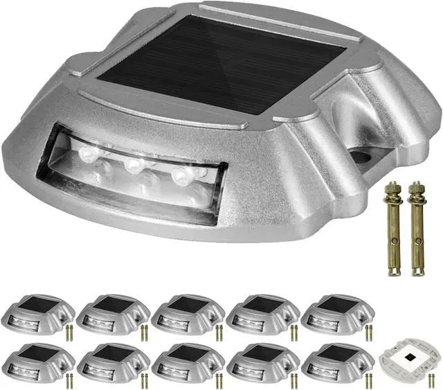 Main image of VEVOR Driveway Lights, Solar Dock Lights 12-pack, Pathway Lights With Switch In White