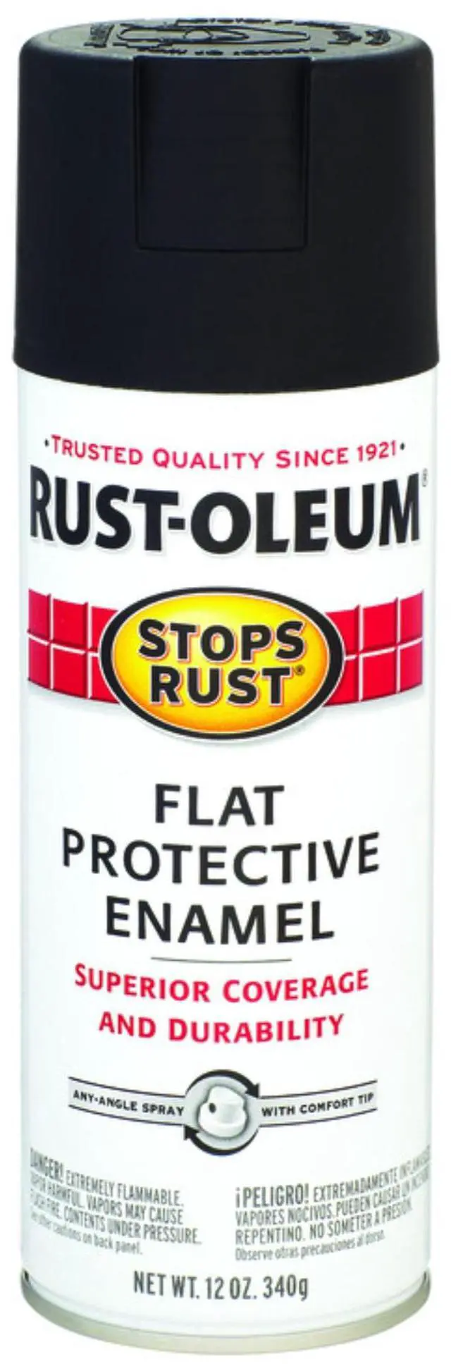 Alt view image 6 of 6 - Rustoleum 7776830 Rust Preventive Protective Enamel Spray Paint, 12 oz Aerosol Can, Flat