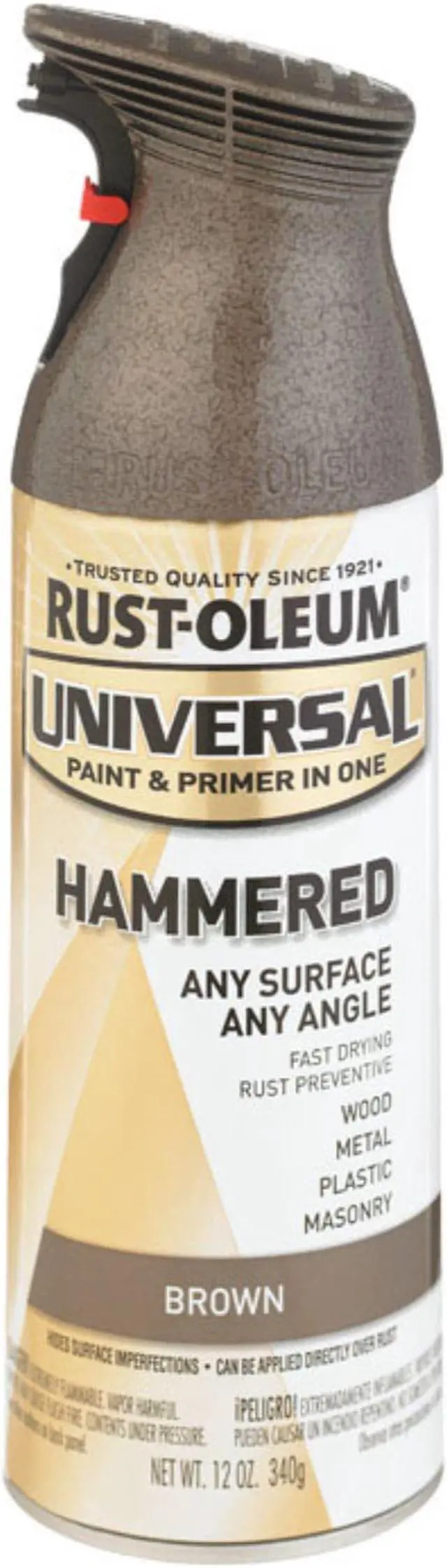 Alt view image 2 of 3 - RUST-OLEUM 245218 Hammered Spray Paint, Brown, Hammered, 12 oz.