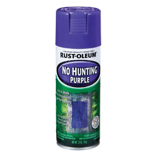 Alt view image 3 of 3 - Rust-Oleum No Hunting Purple 12 Oz. Flat Spray Paint, Purple 270970