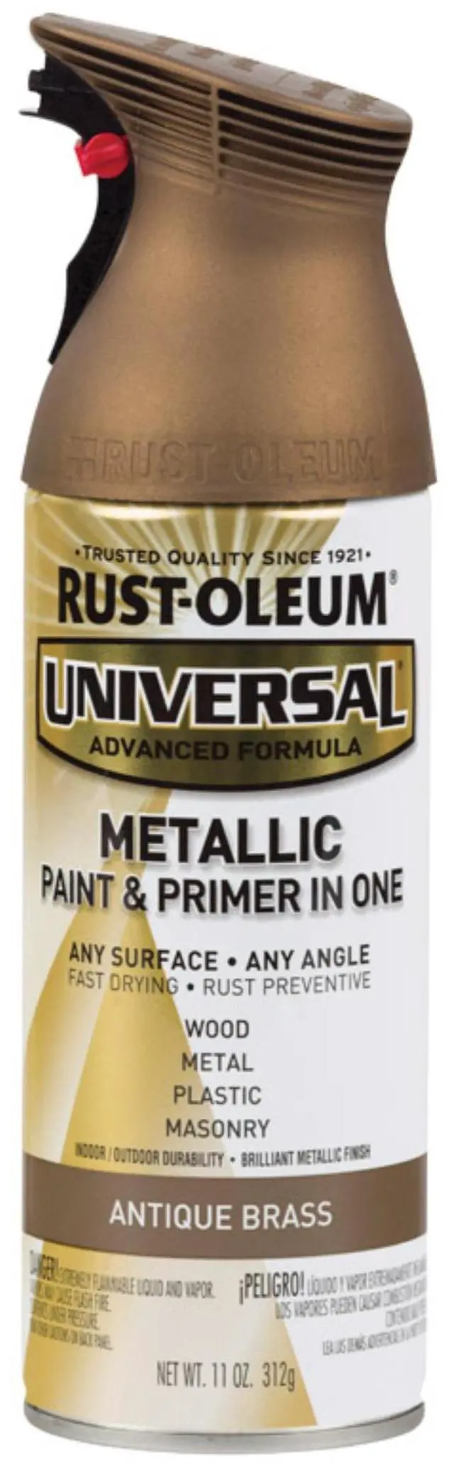 Alt view image 3 of 3 - RUST-OLEUM 260728 Spray Paint, Antique Brass, Gloss, 11 oz.