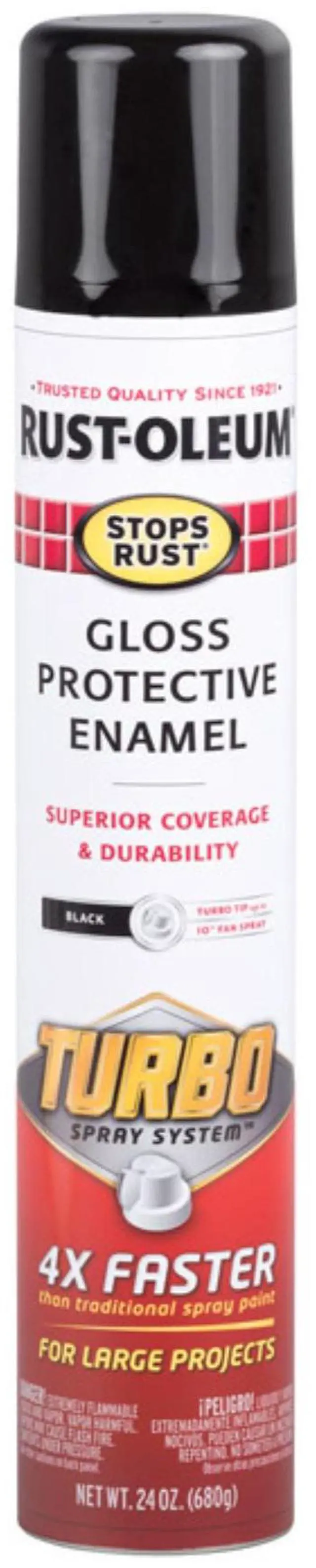 Alt view image 3 of 3 - Stops Rust 334128 Stops Rust Turbo Spray Paint, Gloss Black, 24-oz. - Quantity 1