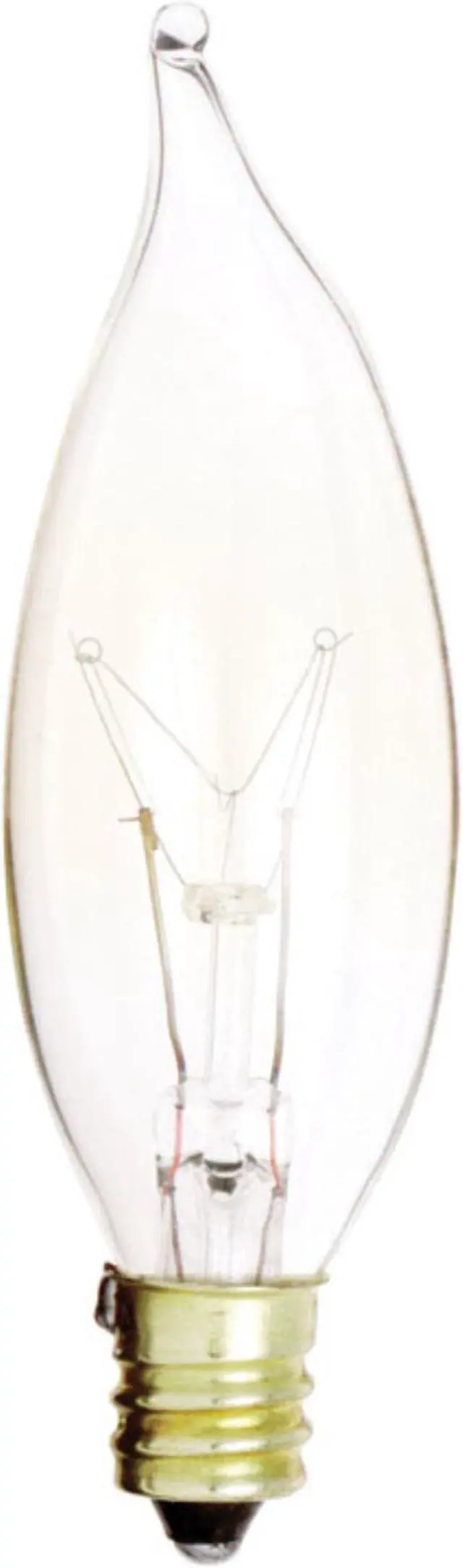 Alt view image 3 of 3 - Satco S3273 15W 120V CA8 Clear E12 Candelabra Base Incandescent bulb